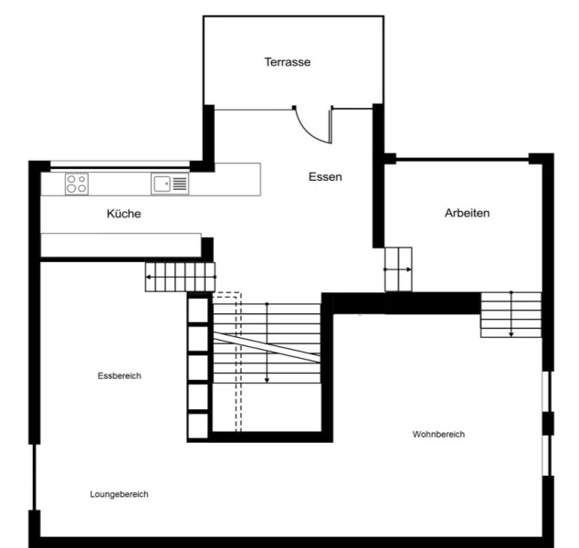 Grundriss 2 obere Ebenen