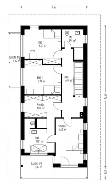 Grundrissplan Obergeschoss - NEU