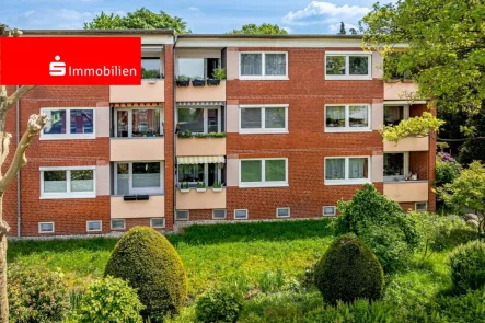 Rueckansicht - Wohnung kaufen in Pinneberg - Gut geschnittene 3-Zimmer-Eigentumswohnung  mit Garage in ruhiger Sackgassenlage von Pinneberg