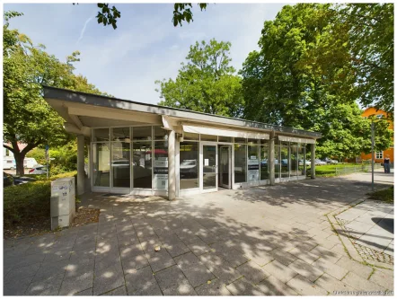 Ansicht Pavillon - Laden/Einzelhandel mieten in Dachau - Repräsentative Fläche (EG + UG)  für Verkauf, Ausstellung und Service in Sichtweite vom Bahnhof Dachau