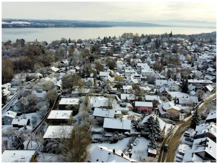 Blick über Schondorf - Haus kaufen in Schondorf am Ammersee - - IHRE HÄLFTE AM SEE - Großzügige Doppelhaushälfte in Schondorf am Ammersee