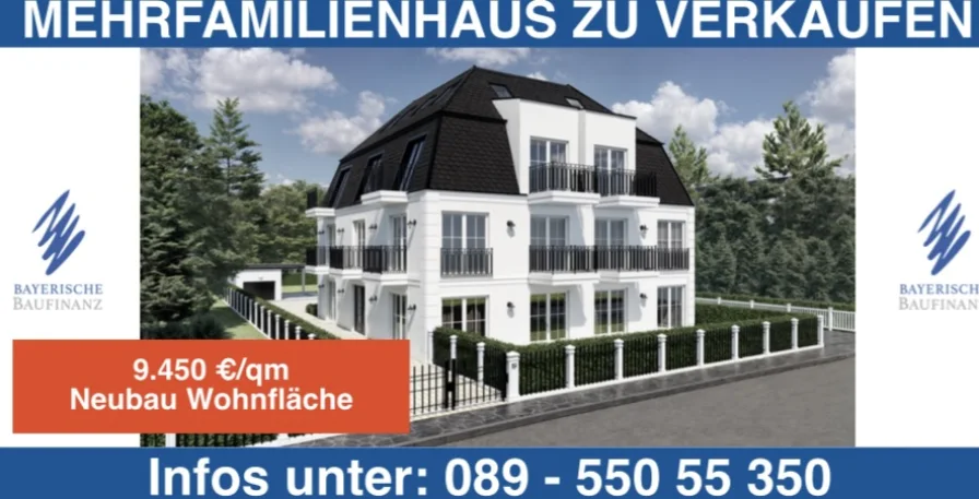 *STRASSENSNSICHT* - Haus kaufen in München - • MEHRFAMILIENHAUS MIT 3 WE • THALKIRCHEN-SOLLN • NEUBAU • RUHIGE LAGE • 9.450,- Euro/qm•