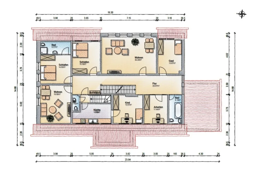 Dachgeschoss Haupthaus