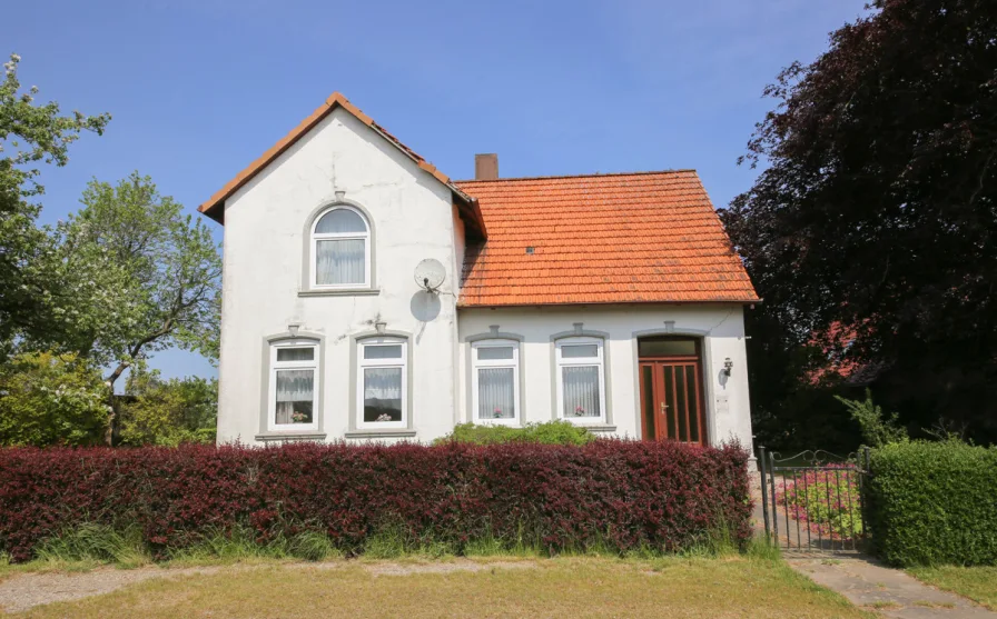 Frontansicht - Haus kaufen in Rabenkirchen-Faulück - Charmantes, sanierungsbedürftiges  Landhaus sucht neue BewohnerInnen