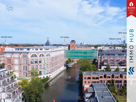 Objekt + Skyline - Wohnung kaufen in Leipzig - ++ BEZUGSFREI! 3,5 Zimmer Maisonettewohnung mit direktem Blick auf den Elster-Kanal ++