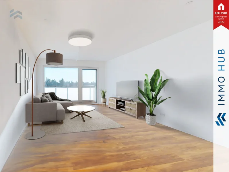 Wohnzimmer_gestaget - Wohnung kaufen in Dresden - ++ RESERVIERT Bezugsfreie 3-Zi Neubauwohnung aus dem Jahr 2020 ++