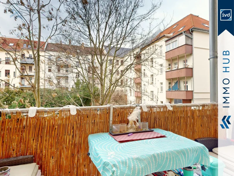 Balkon - Wohnung kaufen in Leipzig - ++ Direkt am Mariannenpark - 3-Zimmer-Wohnung mit Südbalkon  ++
