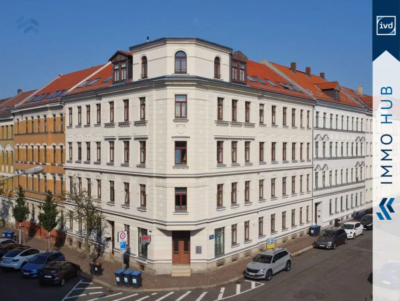 Hausansicht - Wohnung kaufen in Leipzig - ++ Stilvolle 3-Zimmer-Wohnung mit Balkon Nähe des Völkerschlachtdenkmals ++