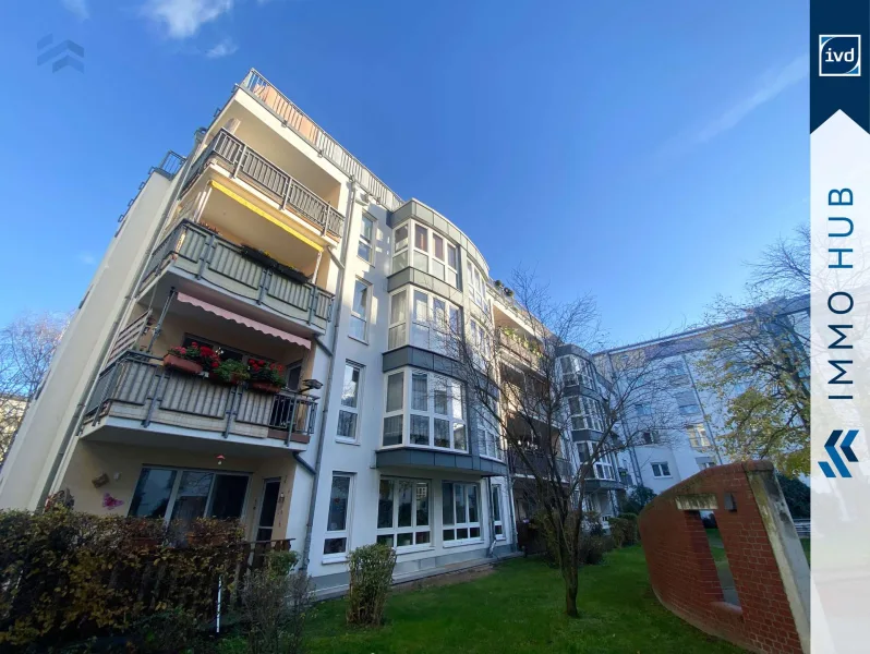 Rückansicht - Wohnung kaufen in Leipzig - ++ RESERVIERT 3-Raum-Wohnung mit Balkon, barrierefreiem Zugang, Aufzug, Stellplatz & Fernwärme ++