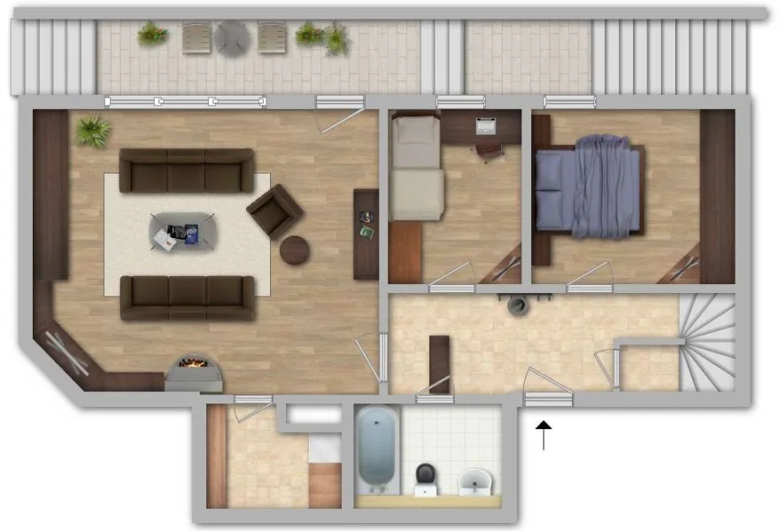 Alternativ Souterrain -Wohnung