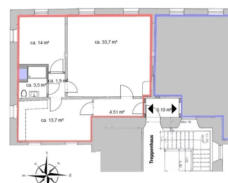 Exposé Grundriss Wohnung Ost