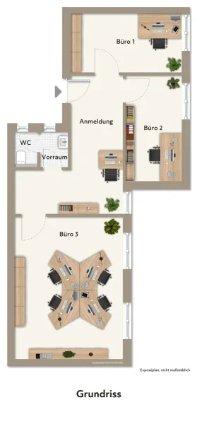 Grundriss mit Einrichtung