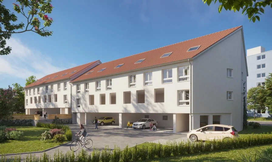 Rückansicht - Wohnung kaufen in Oberasbach - 3-Zimmer-Wohnung Neubau Bibert Living in Oberasbach!!!