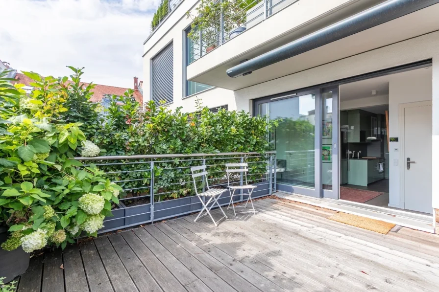 24qm Terrasse - Wohnung kaufen in Berlin - Luxuswohnung mit 24 m2 Südterasse inkl. Tiefgaragenstellplatz