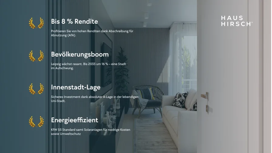  - Wohnung kaufen in Leipzig - Hochwertiges Eigentum im 1. OG: Investition bis 8% Eigenkapitalrendite möglich