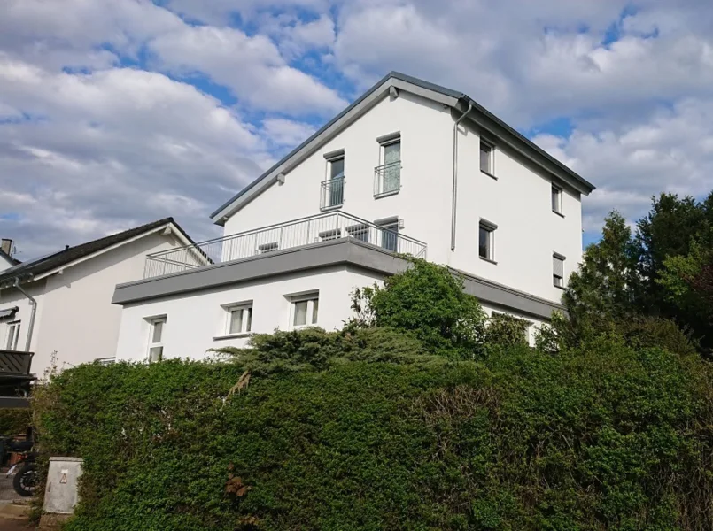 Strassenansicht_Garten - Wohnung kaufen in Waldalgesheim - Moderne und energieeffiziente Maisonettewohnung in ruhiger, naturnaher Umgebung