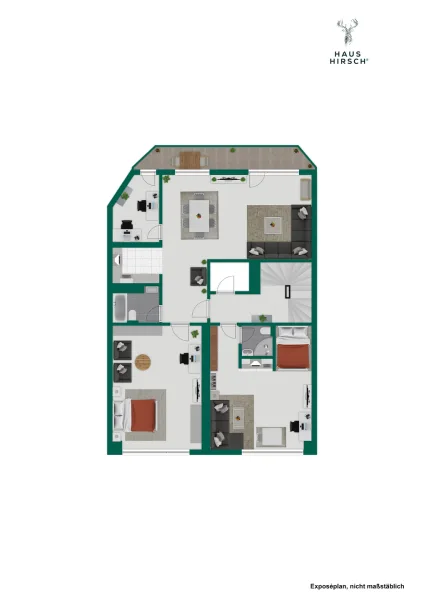 Grundriss 4.OG-WE7 und WE8