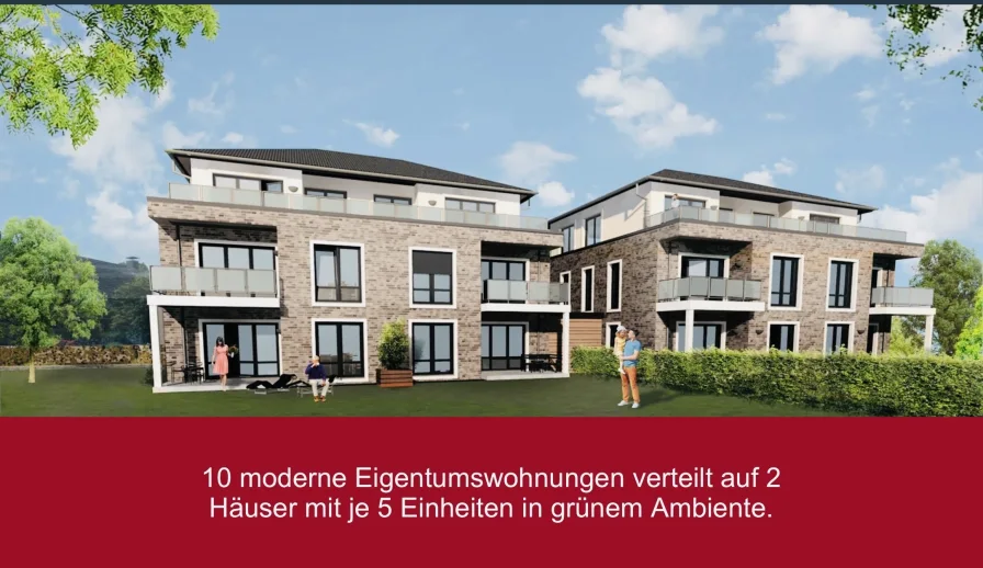 Titelbild - Haus kaufen in Bremen - Neubau im Grünen: Zwei Mehrfamilienhäuser mit je 5 Einheiten - Renditeobjekt in grüner Umgebung