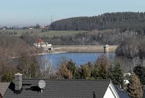 Blick auf Staumauer Talsperre Malter