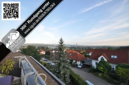 BlickvonLoggia-1 - Wohnung mieten in Münster-Sarmsheim - Großzügige Dach Wohnung mit großer Dachterrasse