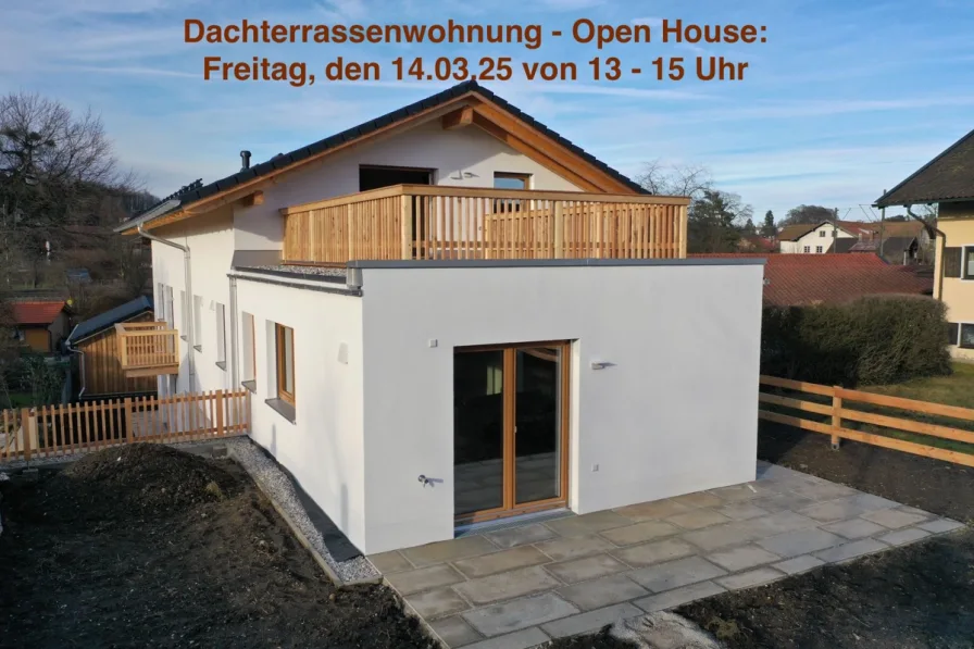 Open House bild-Neu - Wohnung kaufen in Bad Endorf - Sofort wohlfühlen: Hochwertige Wohnung mit großer Dachterrasse, moderner Ausstattung zum Spitzenpreis