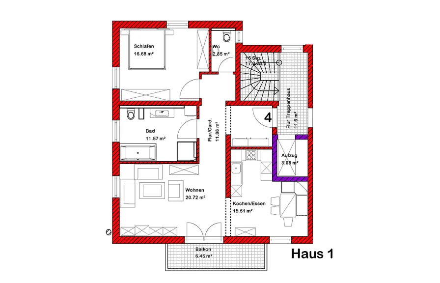 Grundriss Whg. 4