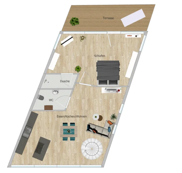 Grundriss OG Umbauvariante 1 & 2 Einliegerwohnung