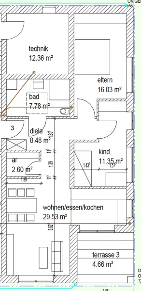 Grundriss WE 3