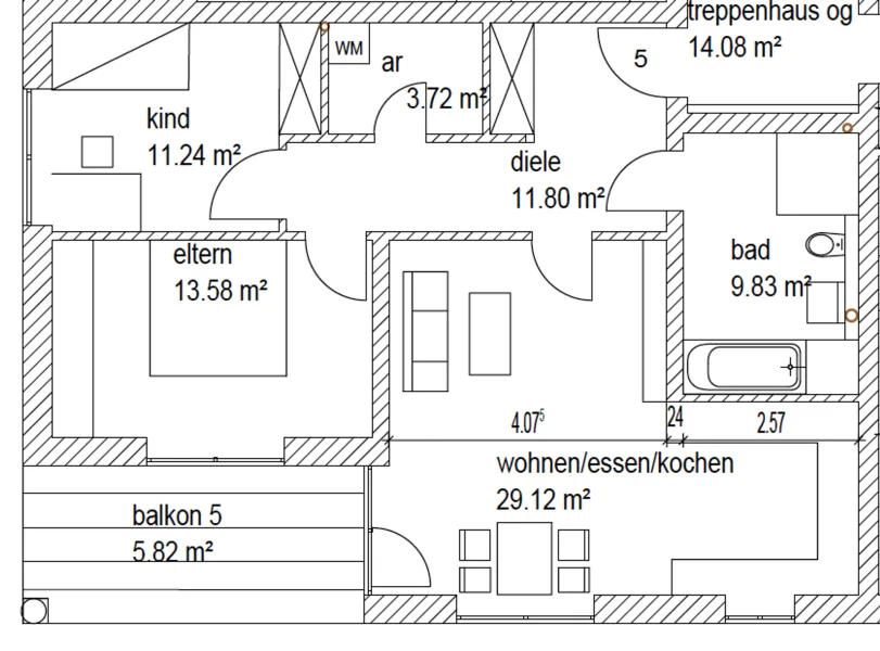 Grundriss WE 5