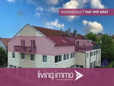 Startbild - Wohnung kaufen in Neuburg am Inn - Zentral gelegene 3-Zimmer-Dachgeschosswohnung: Dachterrasse, Balkon & Stellplatz in Neuburg a. Inn