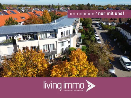 muc Vorlage Startbild Normal Logo und Fenster living immo Farbe - Wohnung kaufen in München - 3-Zimmer-Dachgeschosswohnung mit Penthouse-Charakter, Dachterrasse und TG-Stellplatz in München