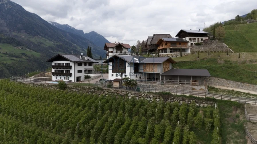 Geschlossener Hof für Pferdehaltung mit Panoramablick im Meraner Land - Südtirol