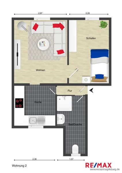 Grundriss Wohnung 2