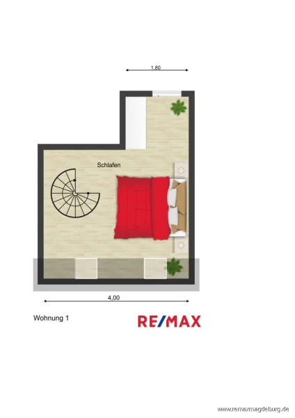 Grundriss Wohnung 1 Schlafzimmer