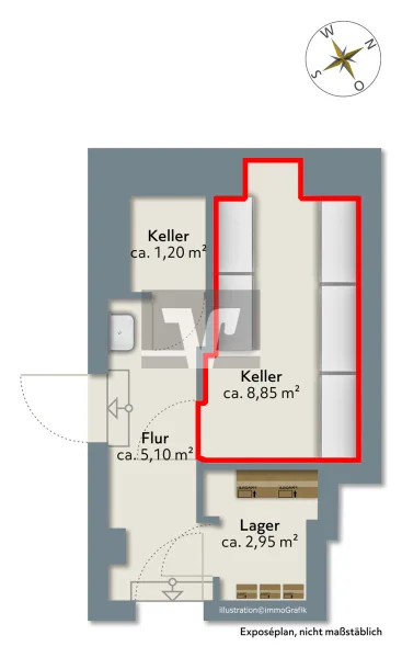 Grundriss Keller - Skizze