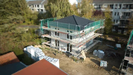 Drohnenaufnahme - Haus kaufen in Berlin - Modernes Neubau-Einfamilienhaus im ruhigen Berliner Norden