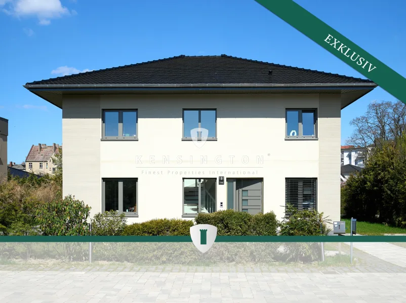 Außenansicht - Wohnung kaufen in Berlin-Französisch Buchholz - Exklusives Stadtvilla-Zweifamilienhaus in ruhiger Neubau-Wohnanlage