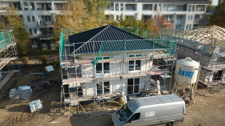 Drohnenaufnahme - Haus kaufen in Berlin - Modernes Neubau-Einfamilienhaus im ruhigen Berliner Norden