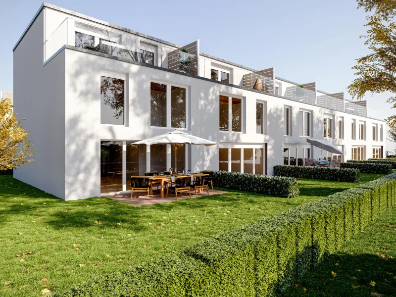 Rückseite Reihenhäuser - Haus kaufen in Werneuchen - Reihenhaus mit Weitblick – Ihr neues Zuhause in Werneuchen