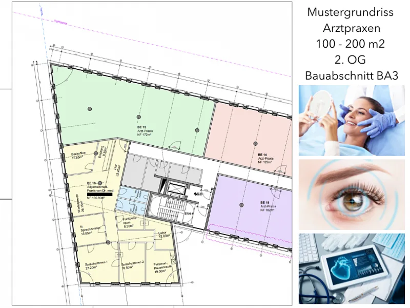 Mustergrundriss Arztpraxen im 2