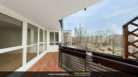 Terrasse - Wohnung kaufen in Berlin - 4-Zimmer-Etagenwohnung im begehrten Kiez zu verkaufen ** Preis inkl. TG-PKW Stellplatz