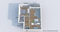 3D Grundriss - 2 Zimmer Wohnung in Senden Ay