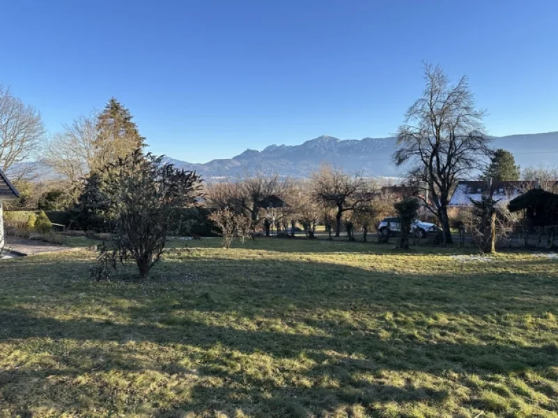  Blick nach Süden - Grundstück kaufen in Murnau am Staffelsee - Murnau - Baugrundstück mit wunderschönem Bergblick