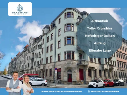 BBI 4788 - Sanierter Altbau in toller Lage - Wohnung kaufen in Dresden - Altbauflair in Elbnähe! - Vermietete 3-Zimmer-Wohnung mit hofseitigem Balkon und Aufzug