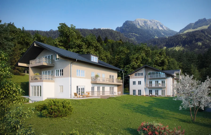 Außenvisualisierung 1 - Wohnung kaufen in Schönau am Königssee - *** KfW 40 NH mit QNG & Förderung - Von Bergen umgeben am Königssee ***