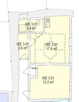 Grundriss Whg. 1 - Wohnung mieten in Regensburg - ***Sanierte 2-Zimmer-Wohnung im Herzen der Altstadt***