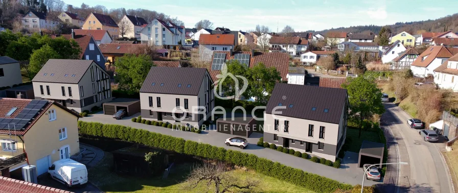 Außenvisualisierung  - Haus kaufen in Donaustauf - Modern Designtes Doppelhaus in KFW 55 oder 40 Bauweise