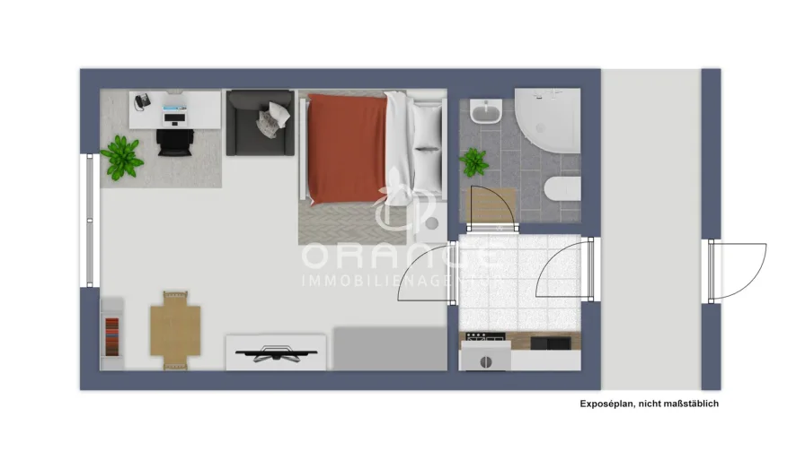 Startbild Grundriss - Wohnung kaufen in Passau - *** Apartment (bald leerstehend) in Innenstadt TOP LAGE - Uni 700m!! ***