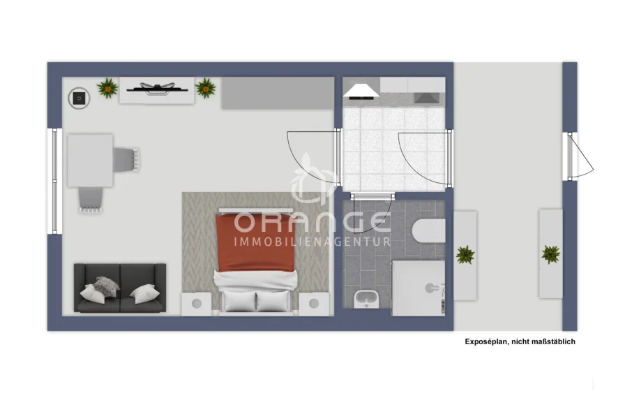 Startbild Grundriss - Wohnung kaufen in Passau - *** Leerstehendes Apartment in Innenstadt Passau -  TOP LAGE - Uni 700m!! ***