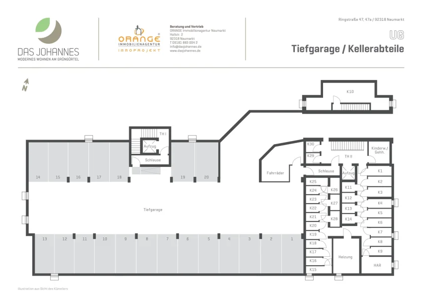 Übersicht Tiefgarage - Keller